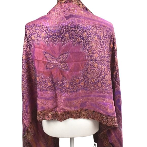 Collection 18 Womens Scarf Purple Opulence Blanket Multifunctional Fringe - Picture 12 of 13